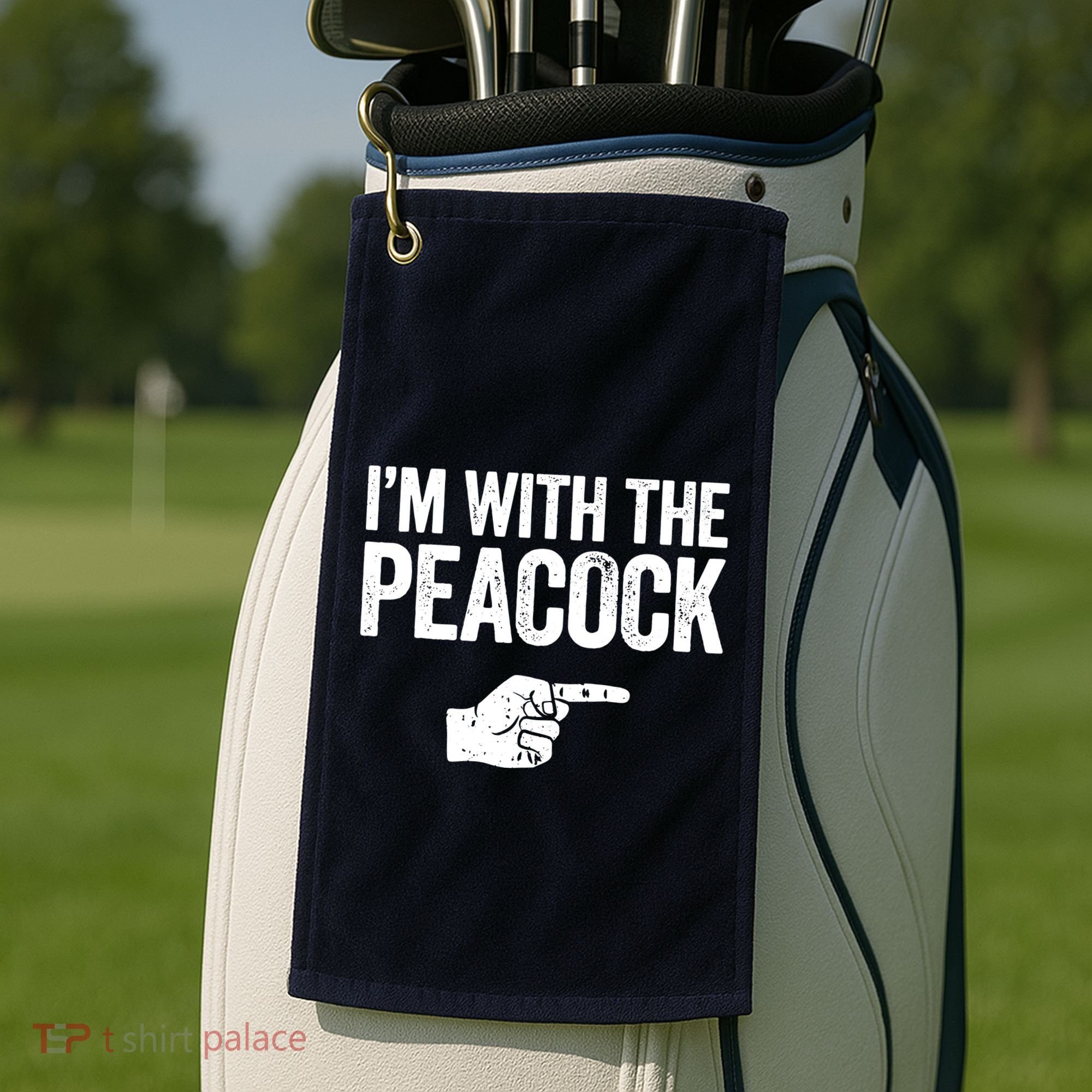 I'm With The Peacock Matching Peacock Shirts Golf Towel