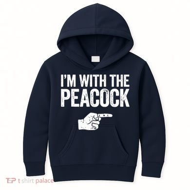 I'm With The Peacock Matching Peacock Shirts Kids Hoodie