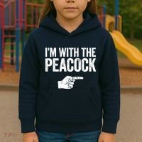 I'm With The Peacock Matching Peacock Shirts Kids Hoodie thumb 3