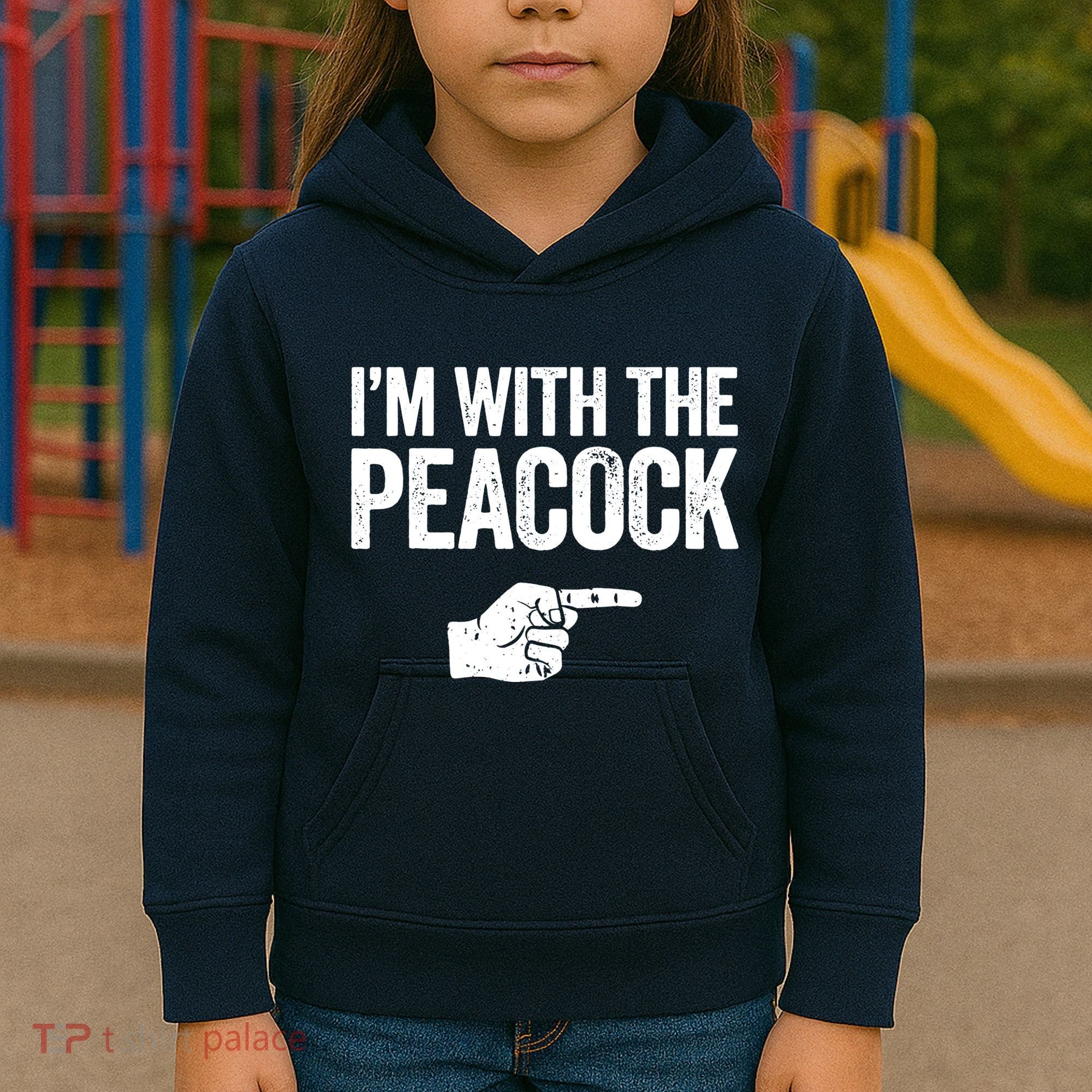 I'm With The Peacock Matching Peacock Shirts Kids Hoodie