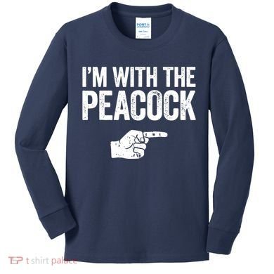 I'm With The Peacock Matching Peacock Shirts Kids Long Sleeve Shirt
