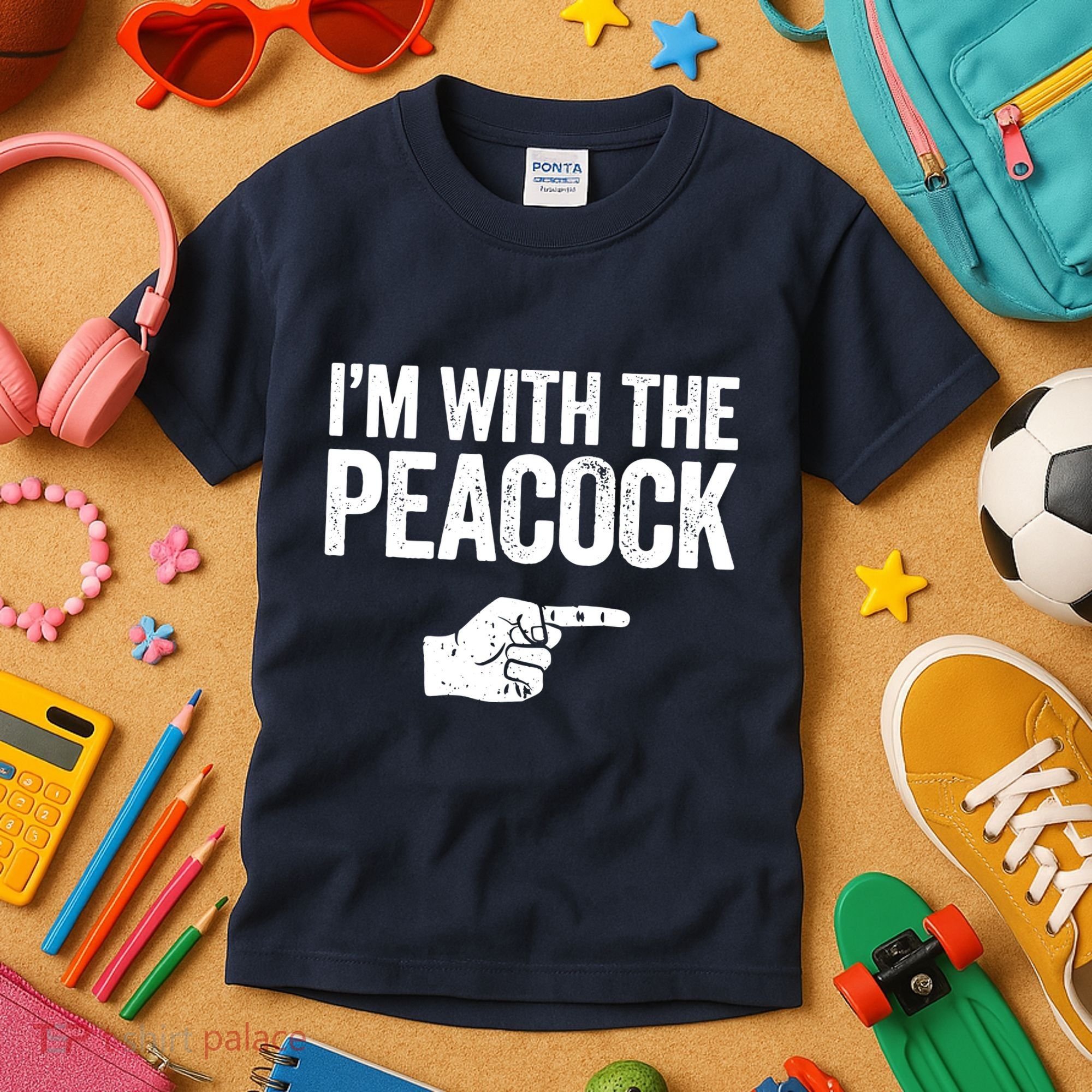 I'm With The Peacock Matching Peacock Shirts Kids T-Shirt