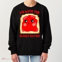 Im With The Peanut Butter Cute Couple Peanut Butter Jelly Women's Sweatshirt thumb 0