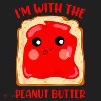 Im With The Peanut Butter Cute Couple Peanut Butter Jelly Women's Sweatshirt thumb 2