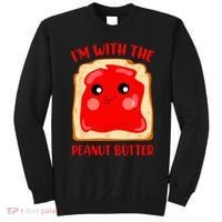 Im With The Peanut Butter Cute Couple Peanut Butter Jelly Sweatshirt thumb 0
