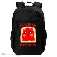 Im With The Peanut Butter Cute Couple Peanut Butter Jelly Backpack thumb 0