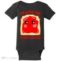 Im With The Peanut Butter Cute Couple Peanut Butter Jelly Baby Bodysuit thumb 0