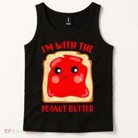 Im With The Peanut Butter Cute Couple Peanut Butter Jelly Tank Top thumb 2
