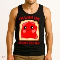 Im With The Peanut Butter Cute Couple Peanut Butter Jelly Tank Top thumb 3