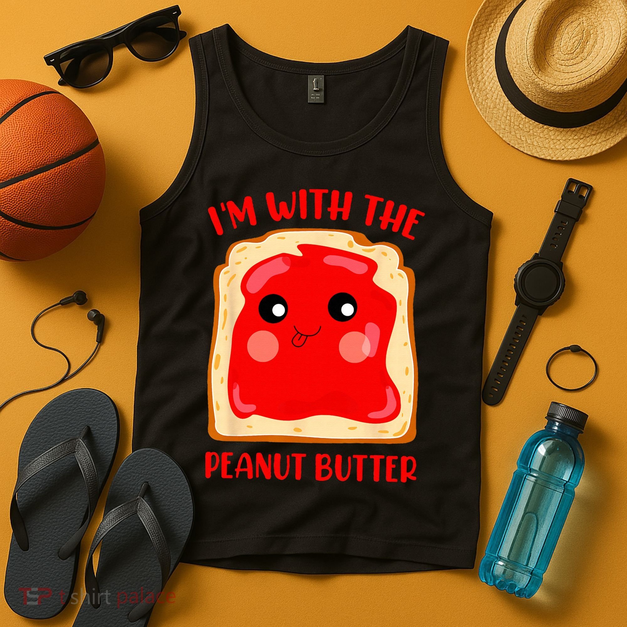 Im With The Peanut Butter Cute Couple Peanut Butter Jelly Tank Top