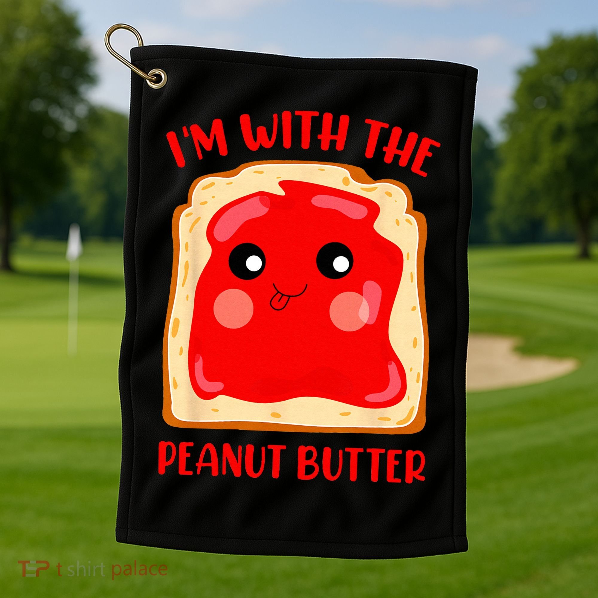 Im With The Peanut Butter Cute Couple Peanut Butter Jelly Golf Towel