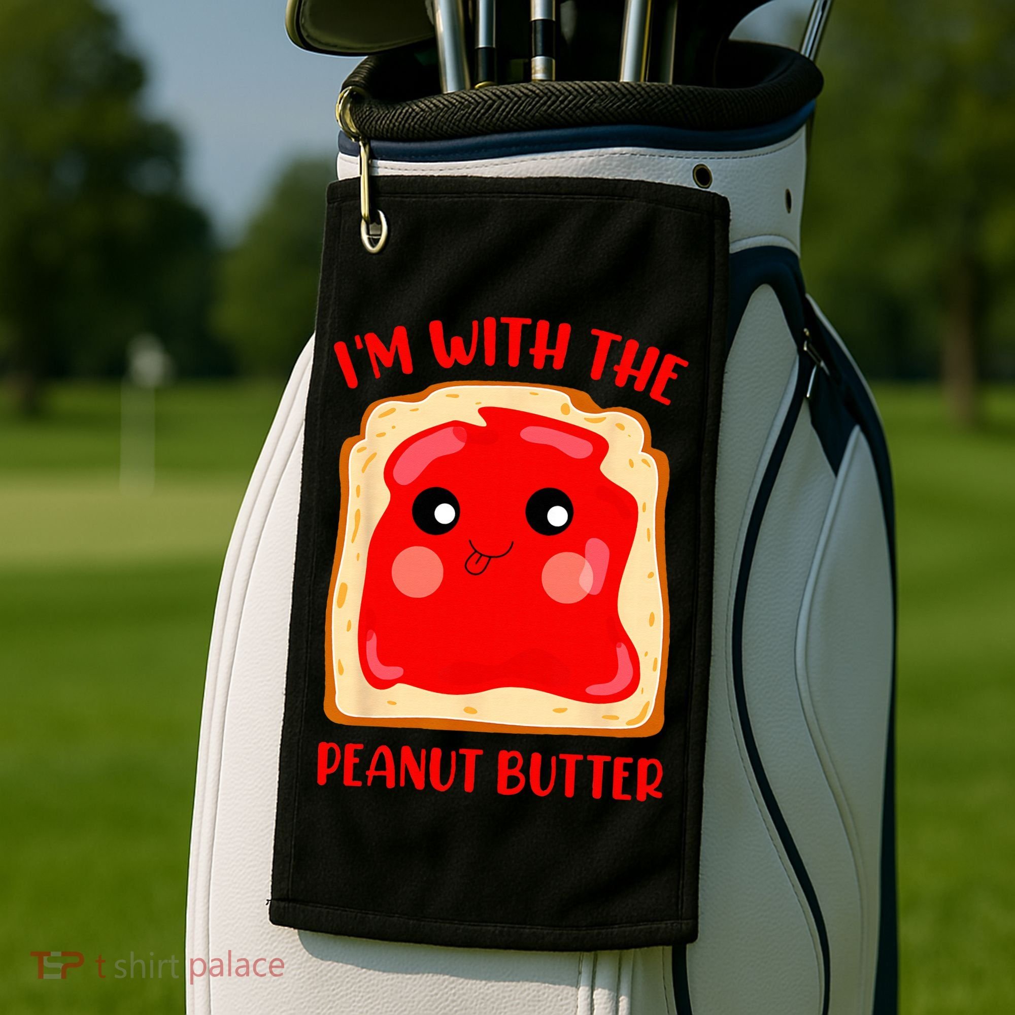 Im With The Peanut Butter Cute Couple Peanut Butter Jelly Golf Towel