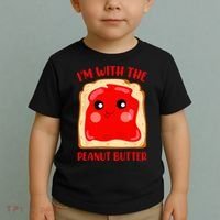 Im With The Peanut Butter Cute Couple Peanut Butter Jelly Toddler T-Shirt thumb 2