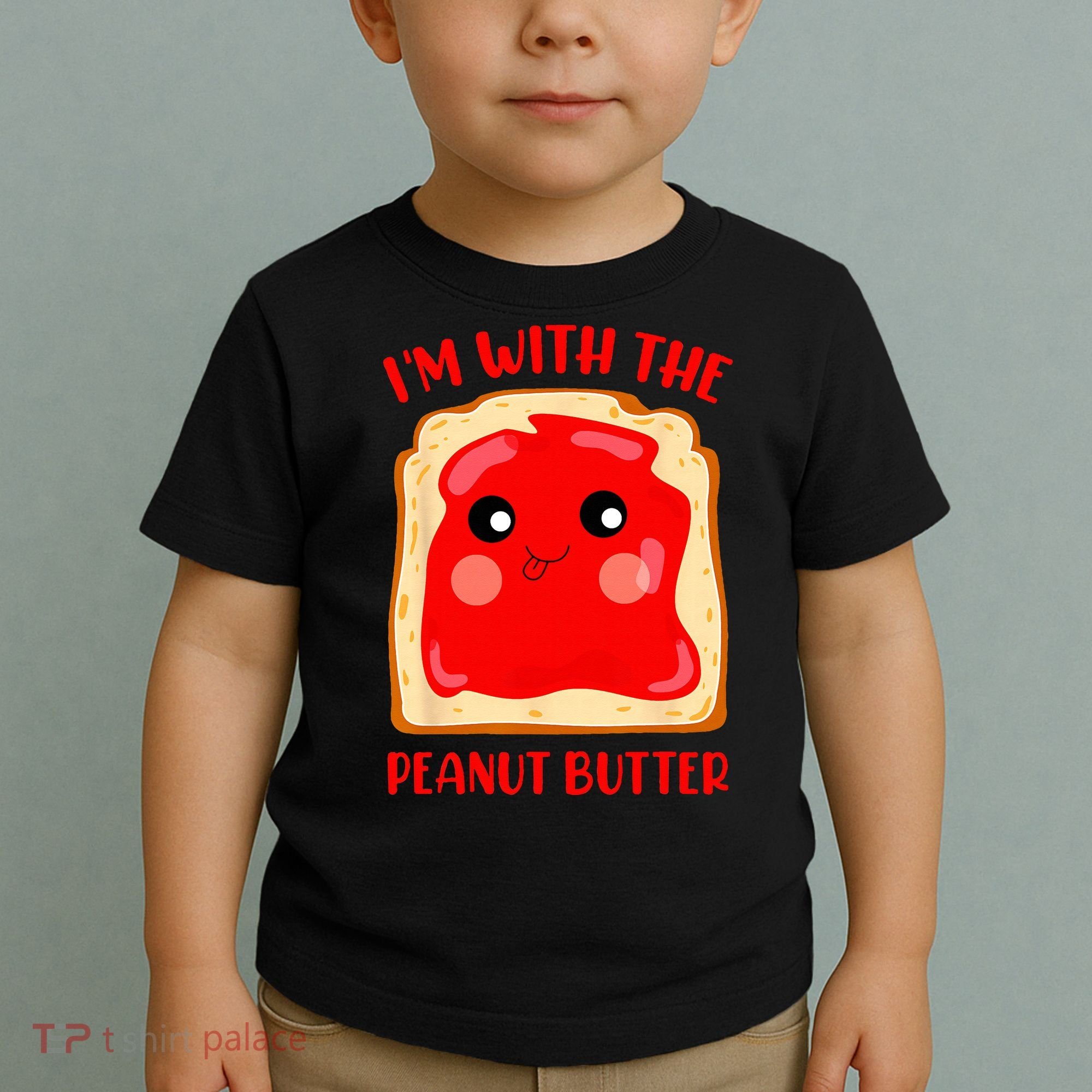 Im With The Peanut Butter Cute Couple Peanut Butter Jelly Toddler T-Shirt
