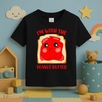 Im With The Peanut Butter Cute Couple Peanut Butter Jelly Toddler T-Shirt thumb 3