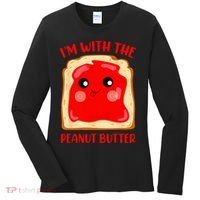 Im With The Peanut Butter Cute Couple Peanut Butter Jelly Women's Long Sleeve Shirt thumb 0