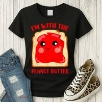 Im With The Peanut Butter Cute Couple Peanut Butter Jelly Women's T-Shirt thumb 3