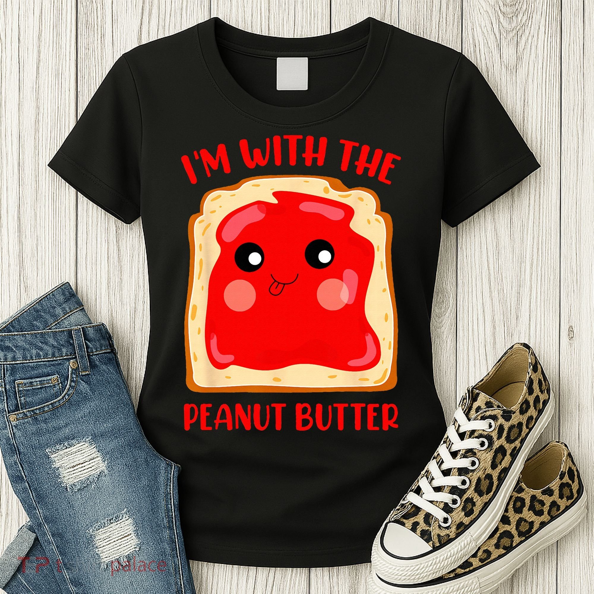 Im With The Peanut Butter Cute Couple Peanut Butter Jelly Women's T-Shirt