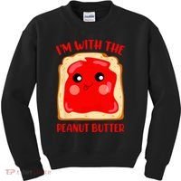 Im With The Peanut Butter Cute Couple Peanut Butter Jelly Kids Sweatshirt thumb 0