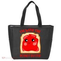 Im With The Peanut Butter Cute Couple Peanut Butter Jelly Tote Bag thumb 0