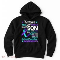 I Wear Teal & Purple For My Son Suicide Prevention Awareness Hoodie thumb 0
