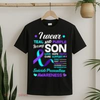 I Wear Teal & Purple For My Son Suicide Prevention Awareness T-Shirt thumb 2