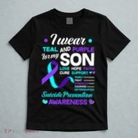I Wear Teal & Purple For My Son Suicide Prevention Awareness T-Shirt thumb 5