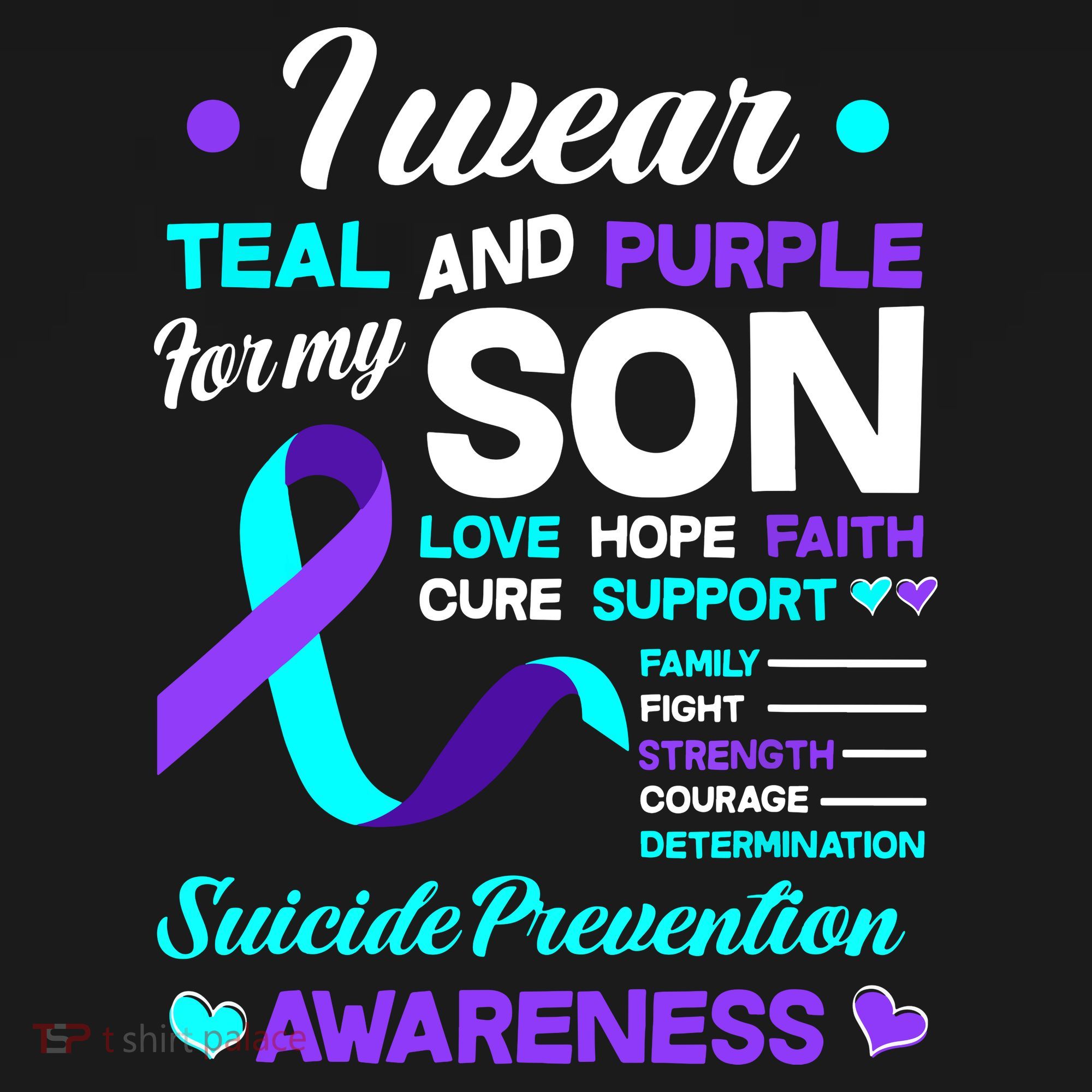 I Wear Teal & Purple For My Son Suicide Prevention Awareness Women's Hoodie