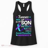 I Wear Teal & Purple For My Son Suicide Prevention Awareness Women's Tank Top thumb 0