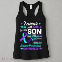 I Wear Teal & Purple For My Son Suicide Prevention Awareness Women's Tank Top thumb 3