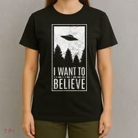 I Want To Believe Ufo Alien Hunter Conspiracy Theorist T-Shirt thumb 4