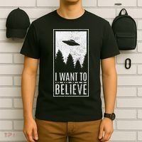 I Want To Believe Ufo Alien Hunter Conspiracy Theorist T-Shirt thumb 6