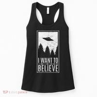 I Want To Believe Ufo Alien Hunter Conspiracy Theorist Women's Tank Top thumb 0