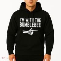 IM With The Bumblebee Funny Skeleton Halloween Couples Hoodie thumb 2