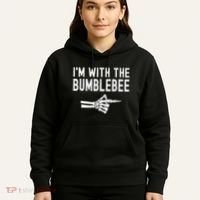 IM With The Bumblebee Funny Skeleton Halloween Couples Hoodie thumb 5