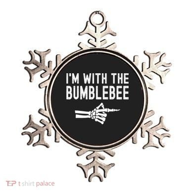 IM With The Bumblebee Funny Skeleton Halloween Couples Ornament