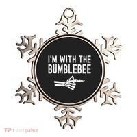 IM With The Bumblebee Funny Skeleton Halloween Couples Ornament thumb 0