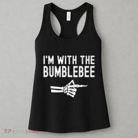 IM With The Bumblebee Funny Skeleton Halloween Couples Women's Tank Top thumb 3