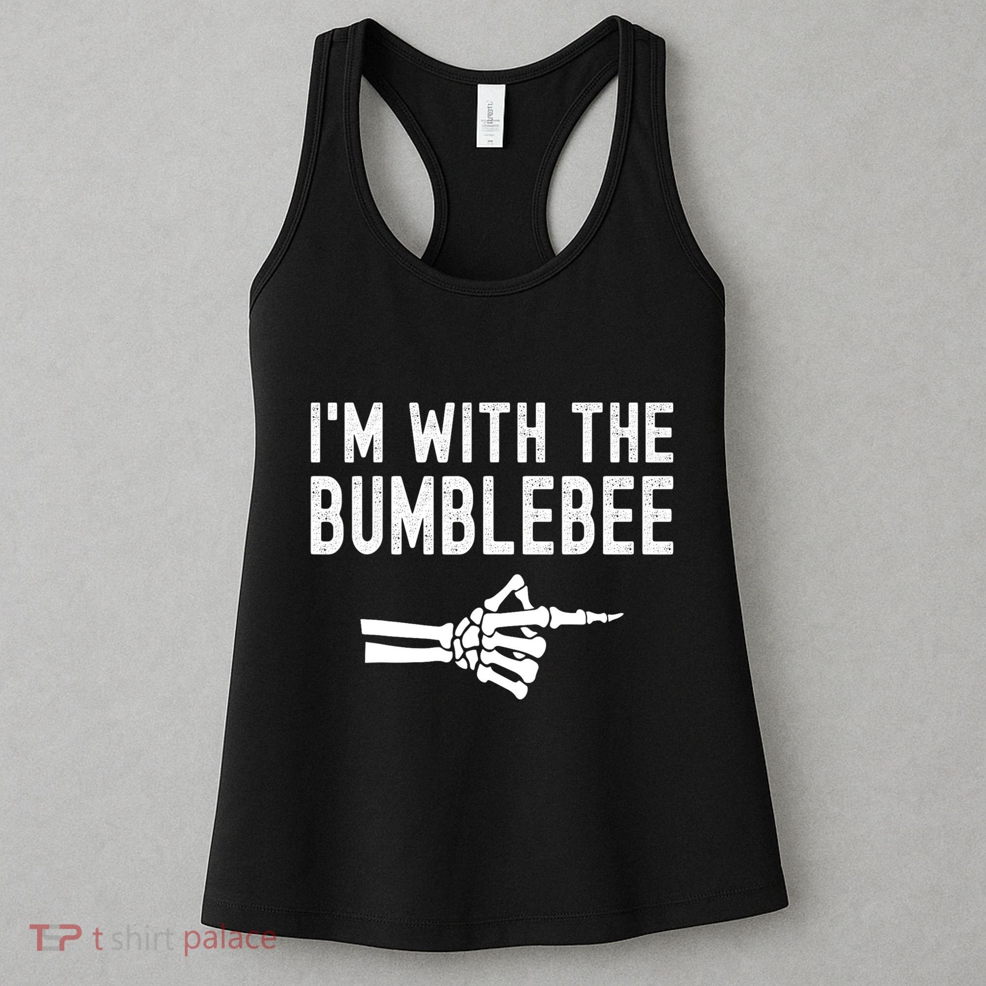 IM With The Bumblebee Funny Skeleton Halloween Couples Women's Tank Top