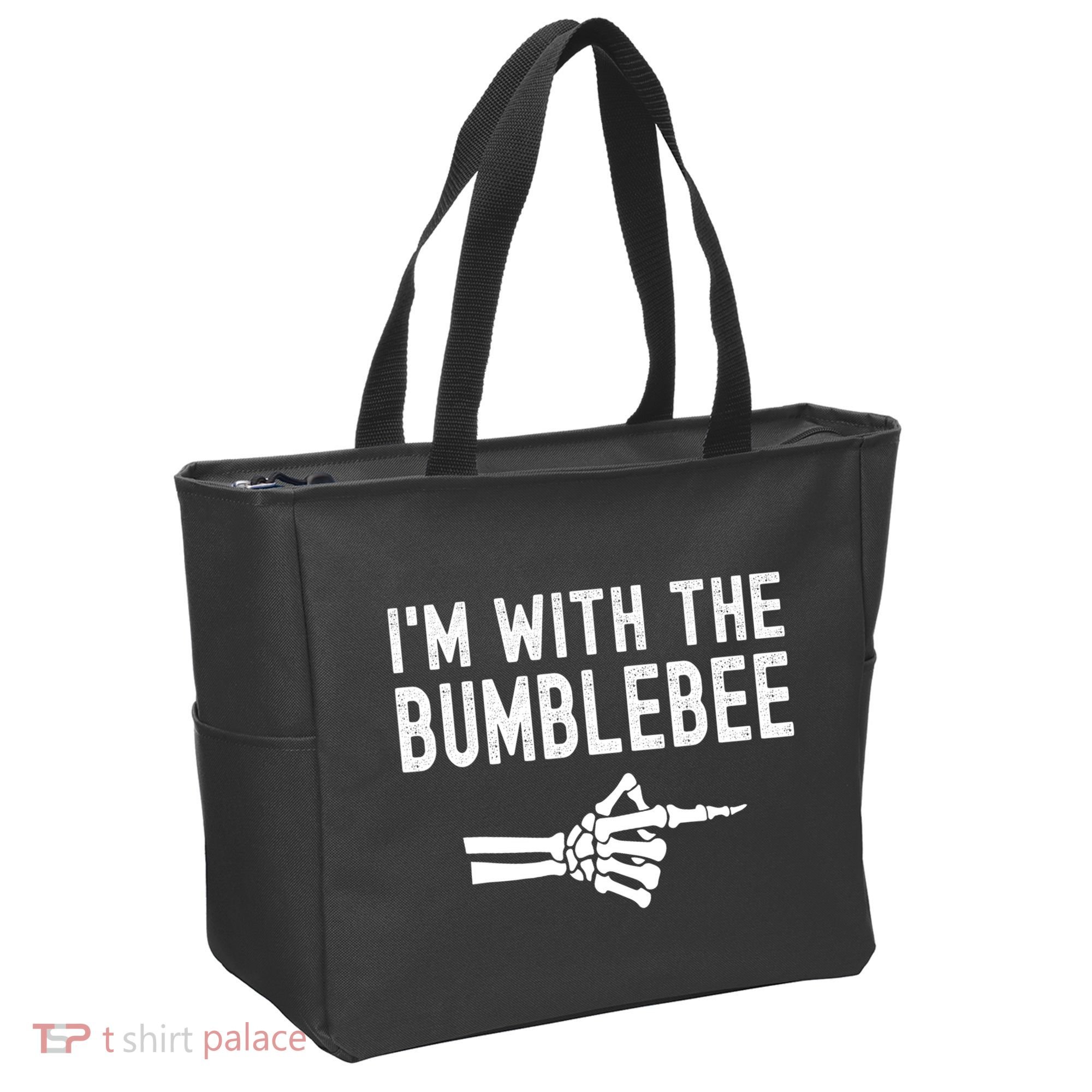 IM With The Bumblebee Funny Skeleton Halloween Couples Tote Bag