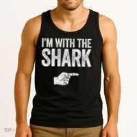 I'm With The Shark Matching Shark Costume Tank Top thumb 3