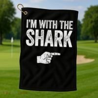 I'm With The Shark Matching Shark Costume Golf Towel thumb 1