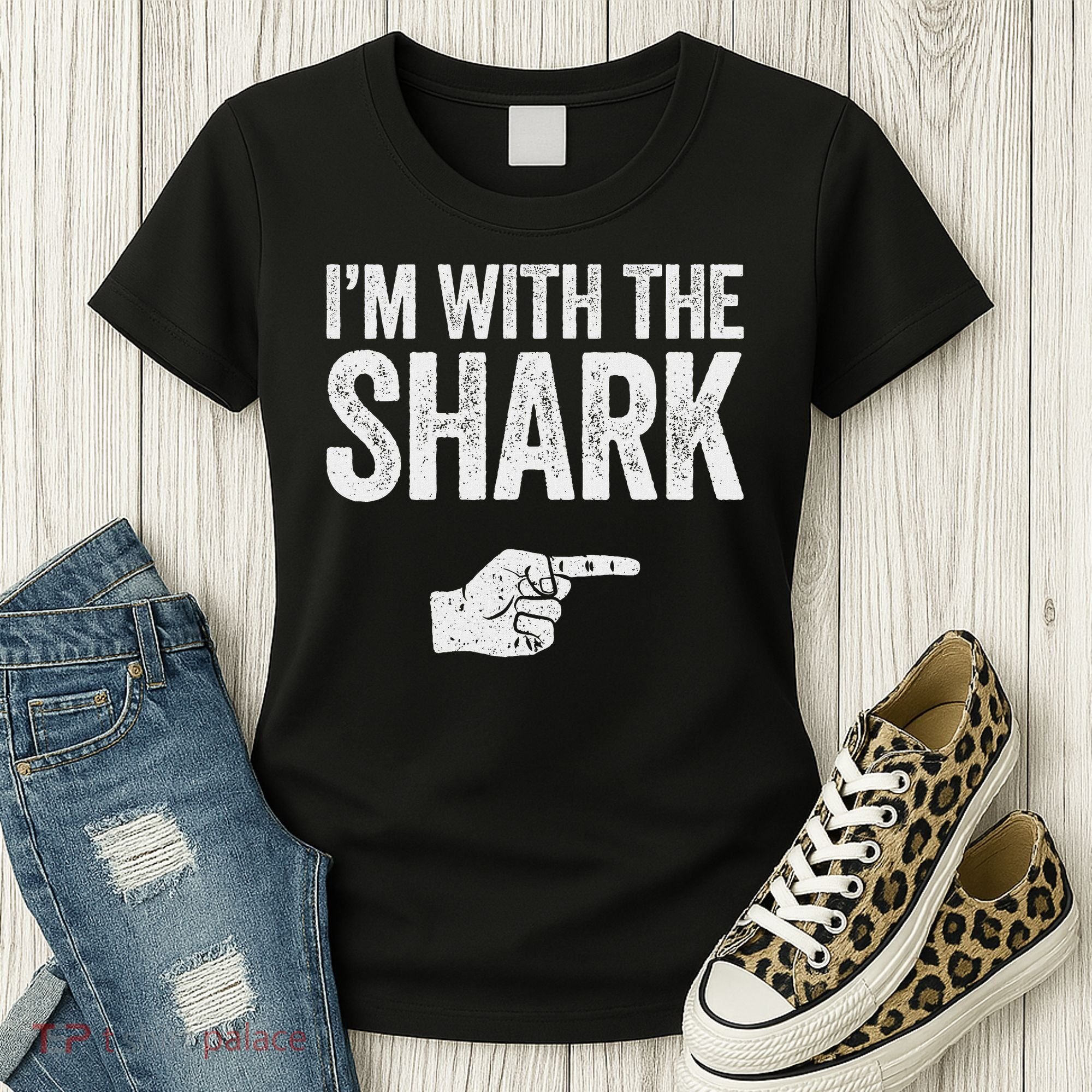 I'm With The Shark Matching Shark Costume Women's T-Shirt