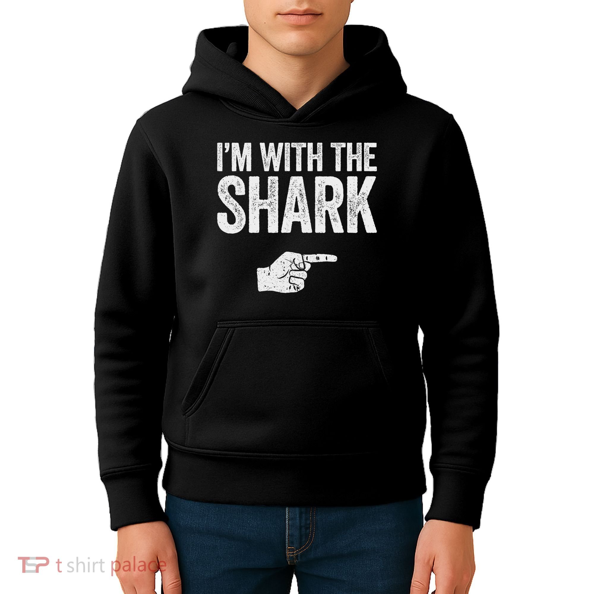I'm With The Shark Matching Shark Costume Kids Hoodie