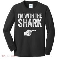 I'm With The Shark Matching Shark Costume Kids Long Sleeve Shirt thumb 0