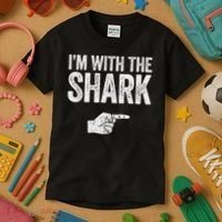 I'm With The Shark Matching Shark Costume Kids T-Shirt thumb 3