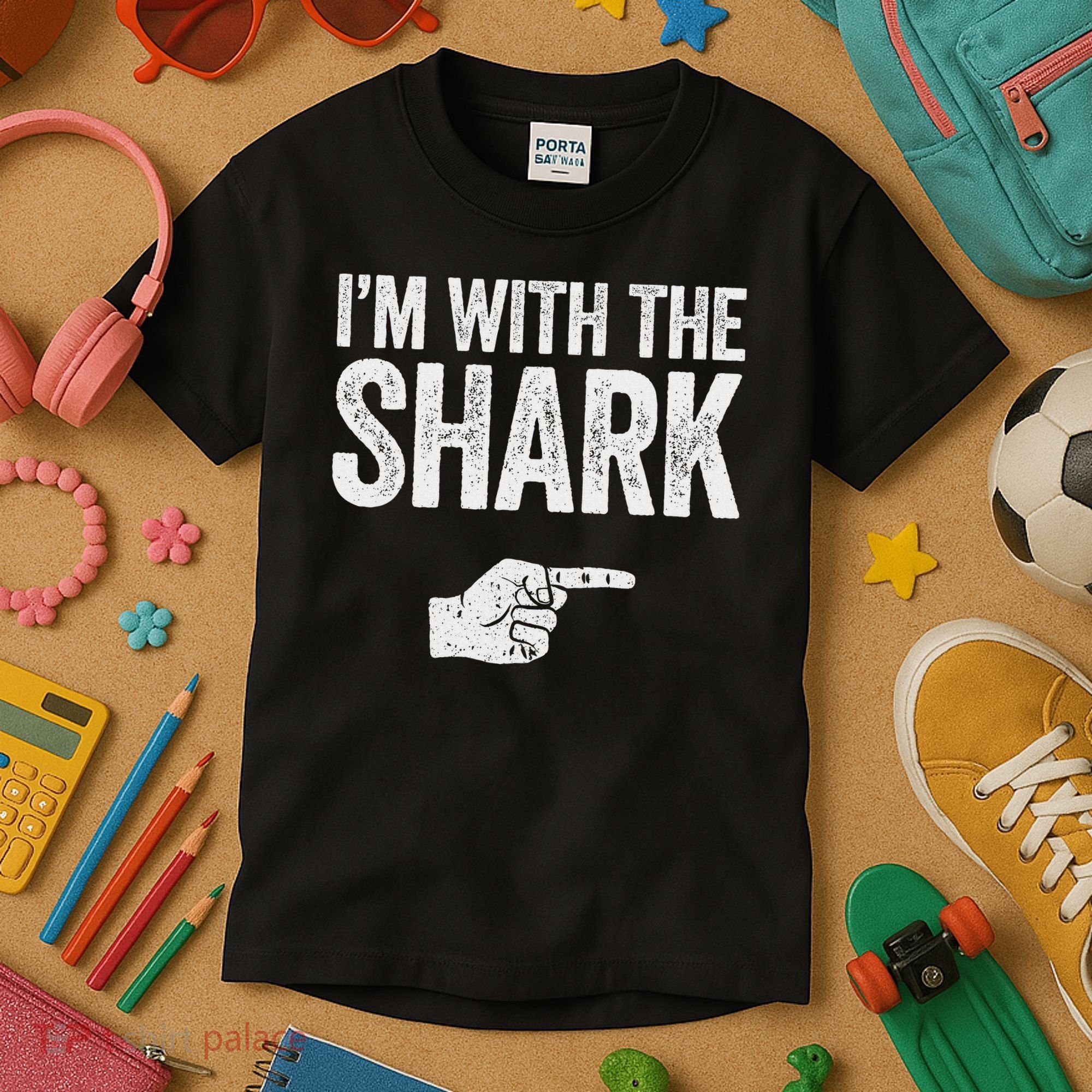 I'm With The Shark Matching Shark Costume Kids T-Shirt