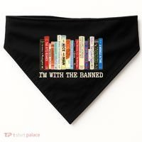 I'm With The Banned Read Banned Books USA-Made Doggie Bandana thumb 0