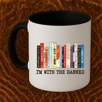 I'm With The Banned Read Banned Books Coffee Mug thumb 2