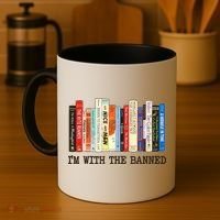 I'm With The Banned Read Banned Books Coffee Mug thumb 4